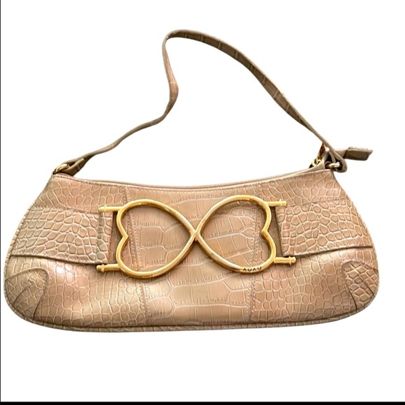 Xoxo faux croc skin leather yak shoulder bag with gold hardware - Picture 14 of 14